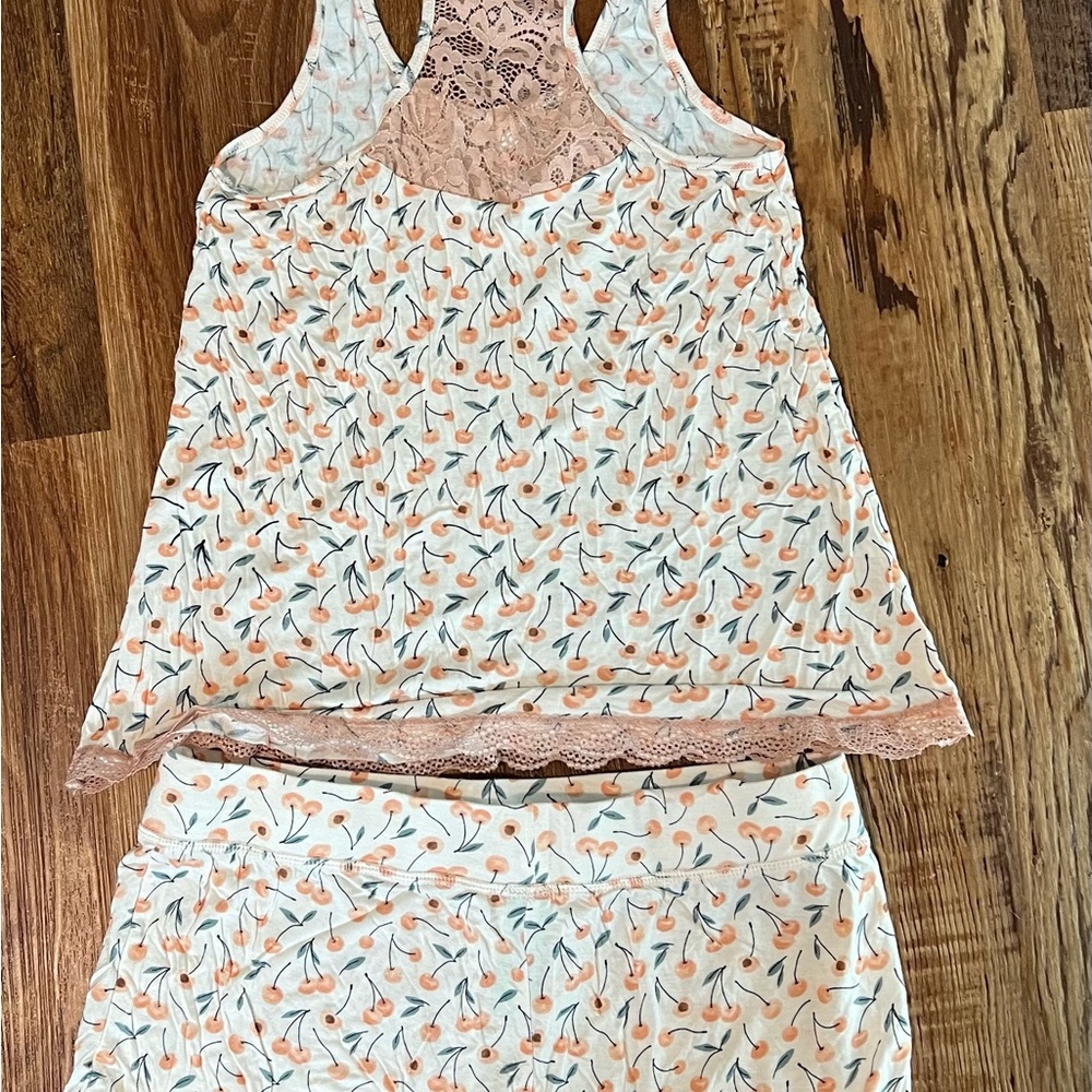 Floral Lace Trim Sleepwear Set